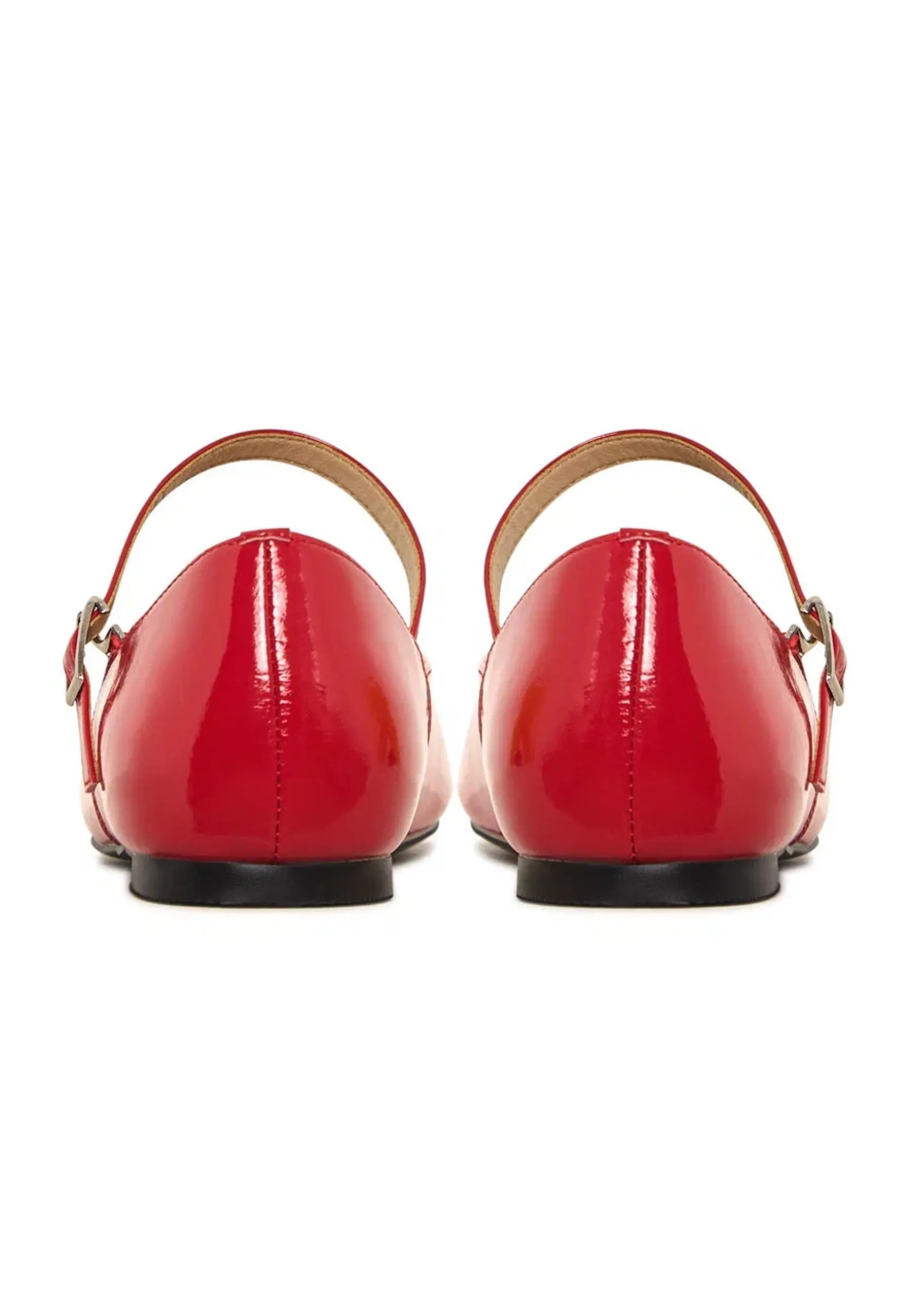 Patent Mary Jane Flats - Red