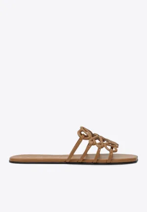 Petal Anagram Leather Flat Sandals