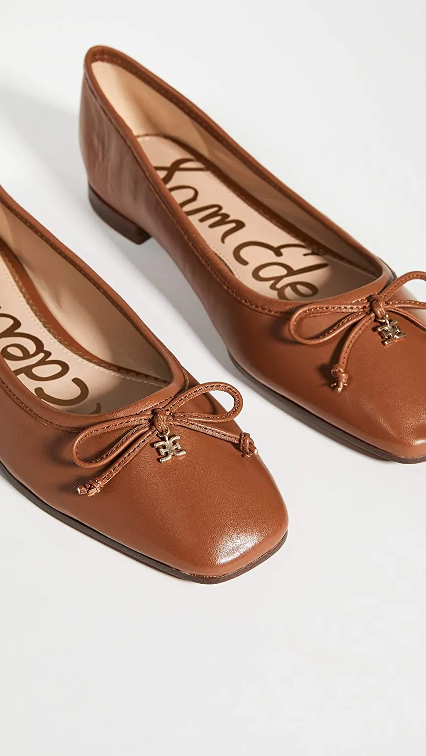 Pointed Edelman Best-priced Ballet Cushioned Jillie Saddle Leather Detailed Stylish design Toe Sam Flats