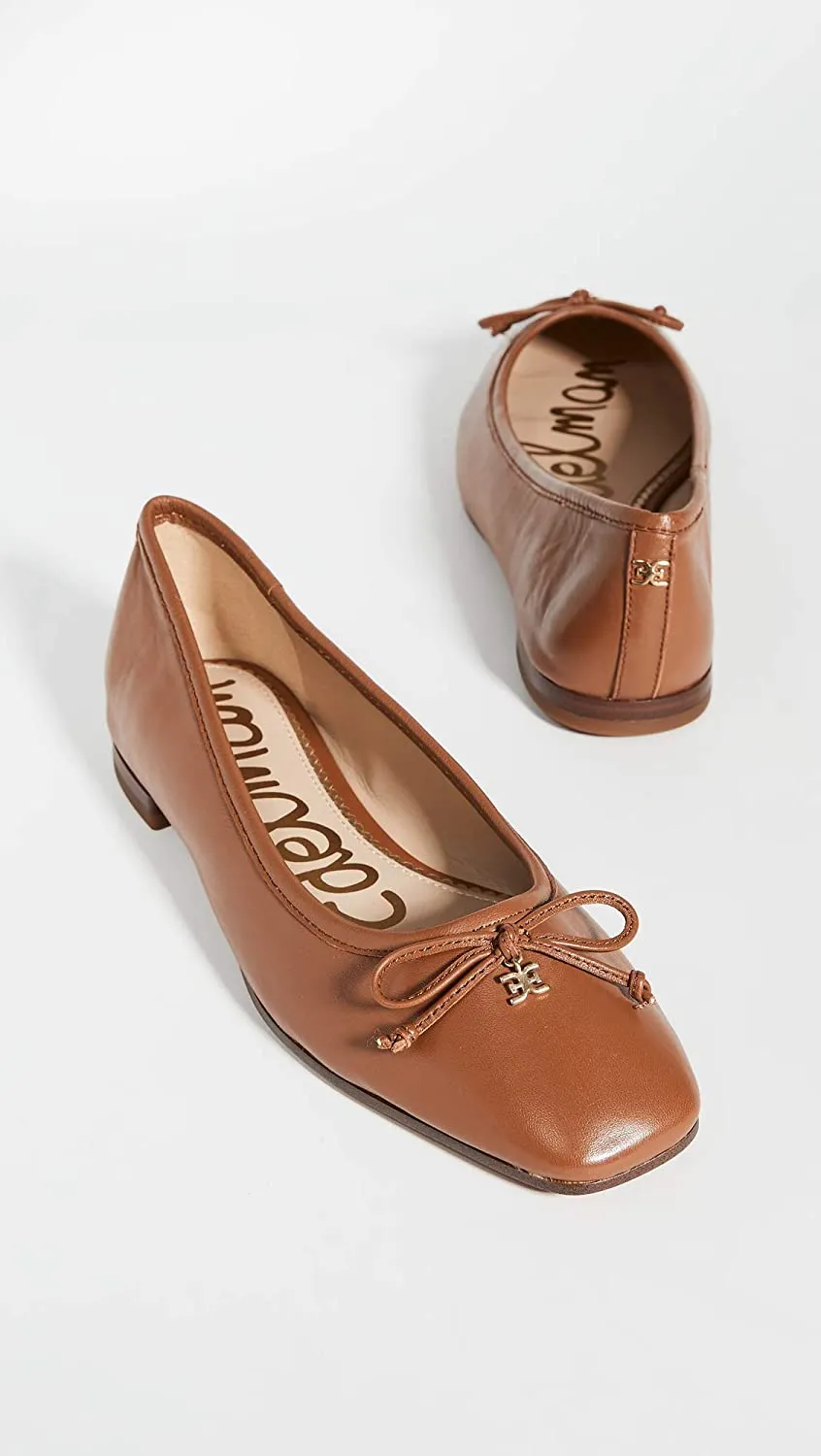 Pointed Edelman Best-priced Ballet Cushioned Jillie Saddle Leather Detailed Stylish design Toe Sam Flats
