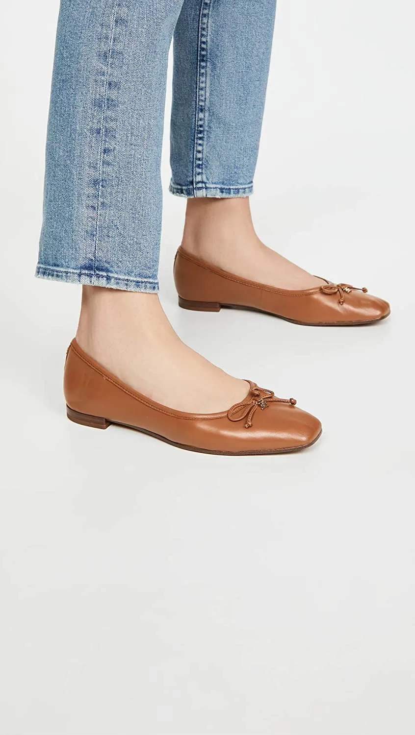 Pointed Edelman Best-priced Ballet Cushioned Jillie Saddle Leather Detailed Stylish design Toe Sam Flats