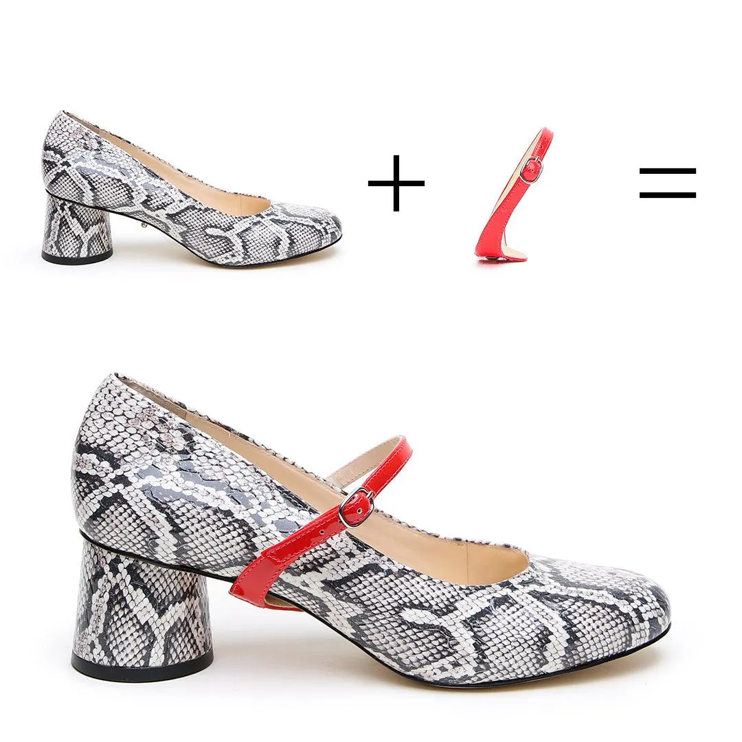 Python Ballet Pump   Red Gloss Twiggy Strap