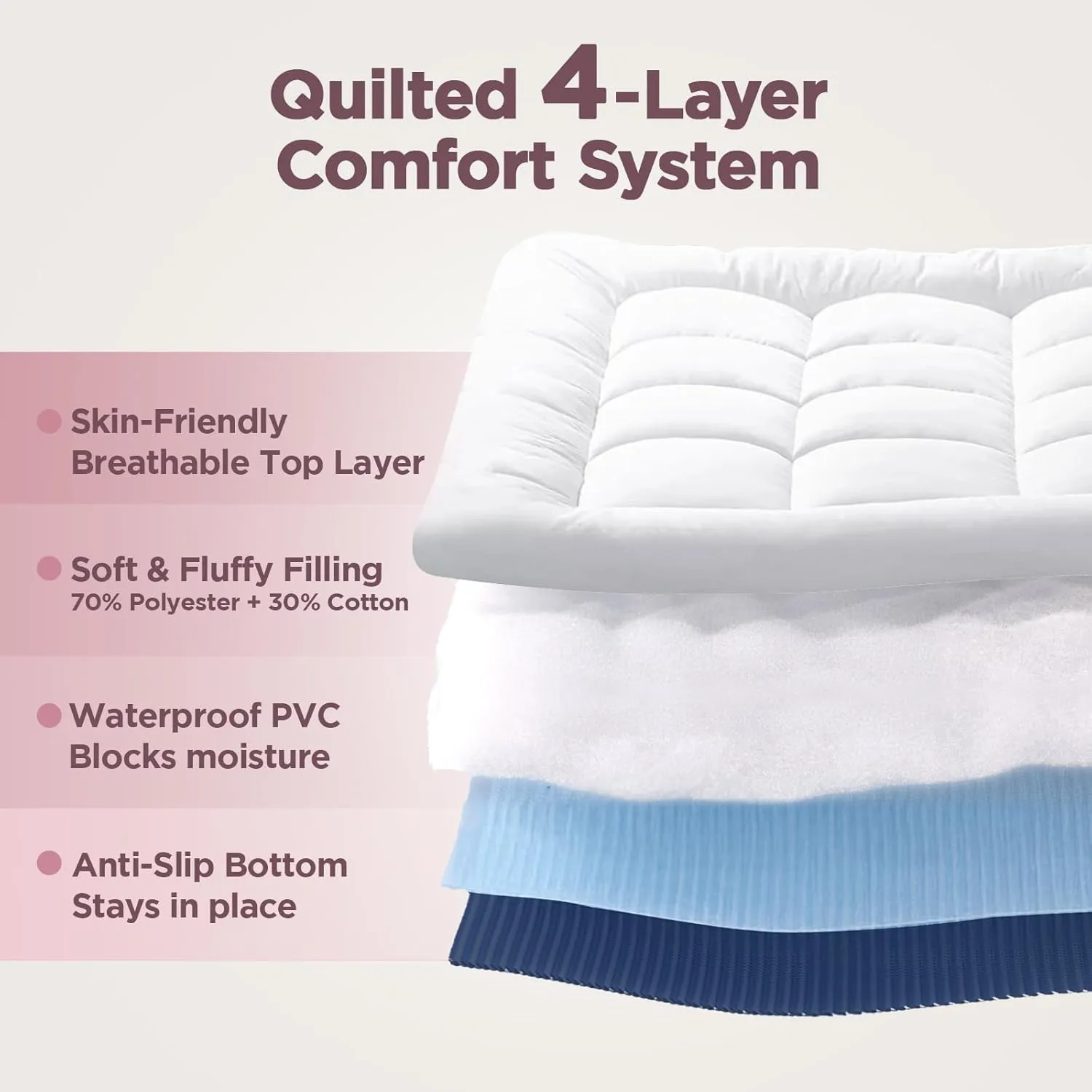 Queen Air Mattress with Built-in Pump & Luxury Quilted Topper (Washable&Detachable), 20" Raised Comfort, 800lb Support, 4.5 Min Fast Inflate, Blow up Mattress for Guest Camping & Home