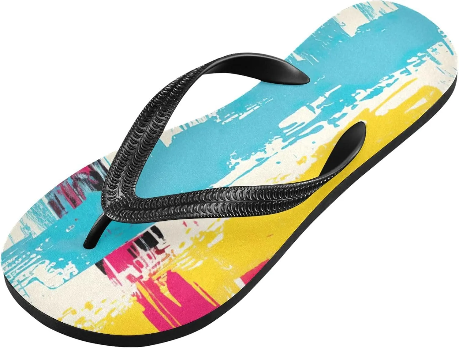 Rainbow Stripe Flip Flop Beach Summer Casual Sandal for Women & Men Shower Shoes XS
