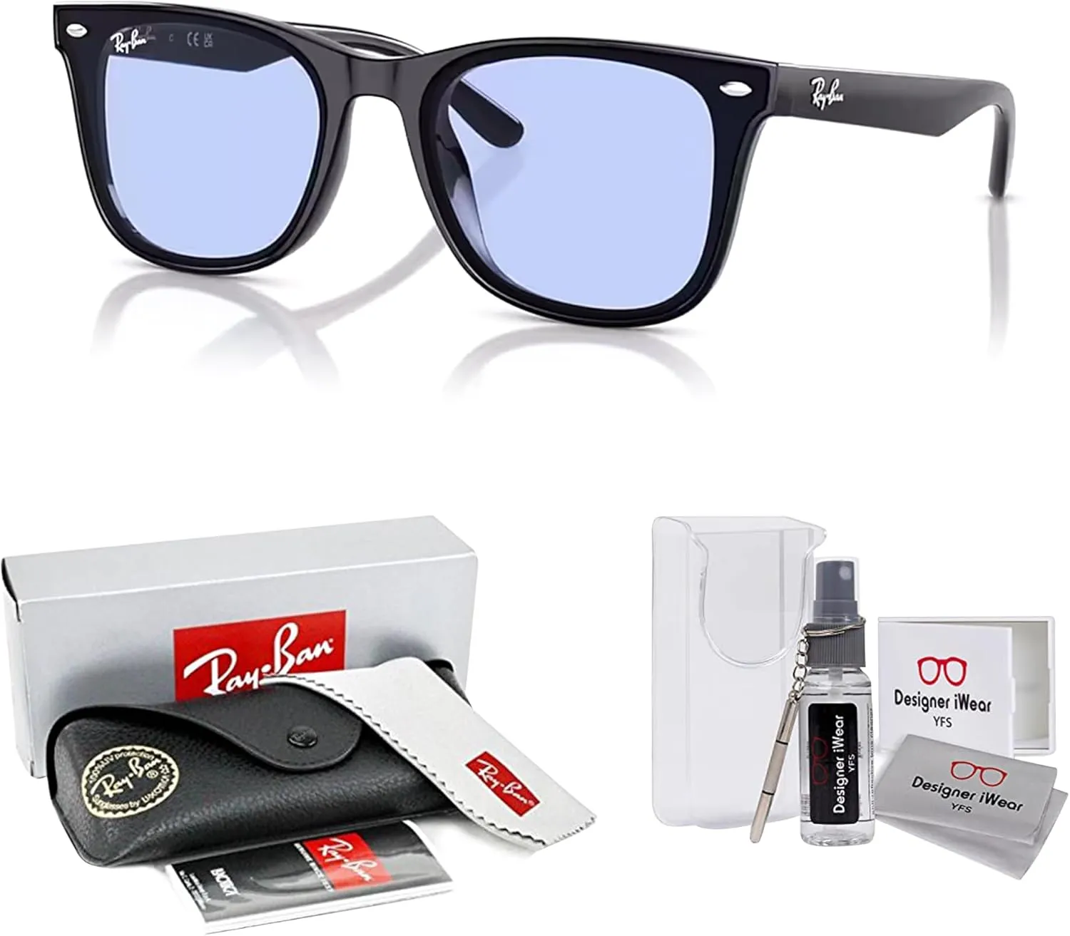 Ray-Ban RB4420 Square Sunglasses for Men for Women   BUNDLE With Designer iWear Complimentary Eyewear Kit