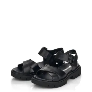 Remonte Black Leather Chunky Sandal