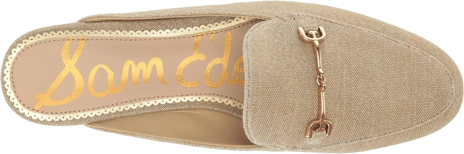 Sam On Slip Natural Embellished Great deal Flat Almond Chain Edelman Dark Mules Toe Price-conscious Linnie
