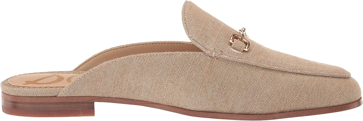 Sam On Slip Natural Embellished Great deal Flat Almond Chain Edelman Dark Mules Toe Price-conscious Linnie