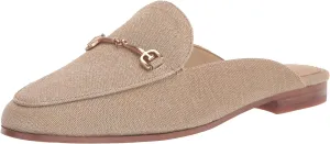 Sam On Slip Natural Embellished Great deal Flat Almond Chain Edelman Dark Mules Toe Price-conscious Linnie