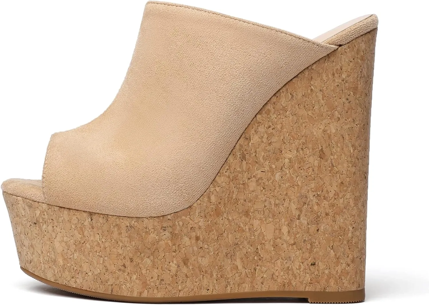 SAMMITOP Women's Platform Wedge Open Toe Sandals,Ladies Slip On Wedge Mule Shoes