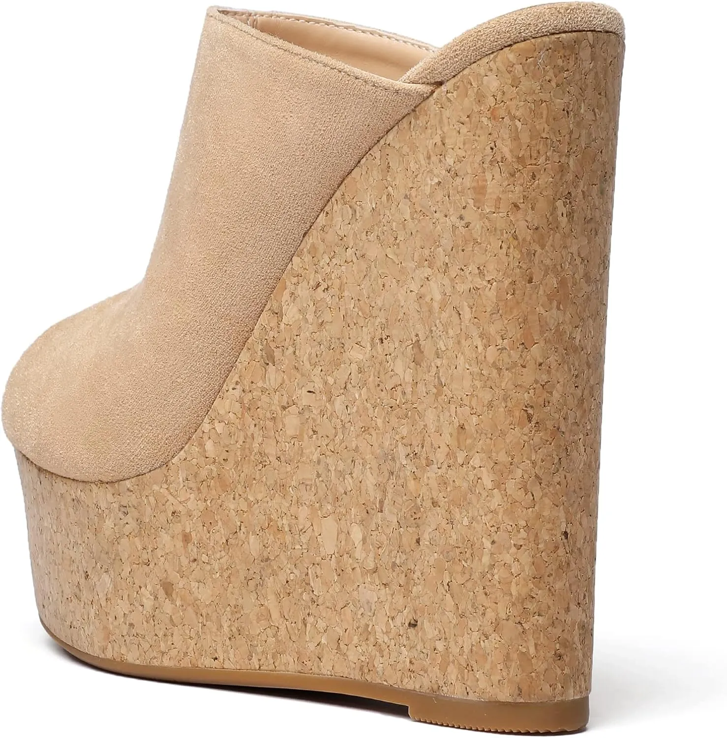 SAMMITOP Women's Platform Wedge Open Toe Sandals,Ladies Slip On Wedge Mule Shoes