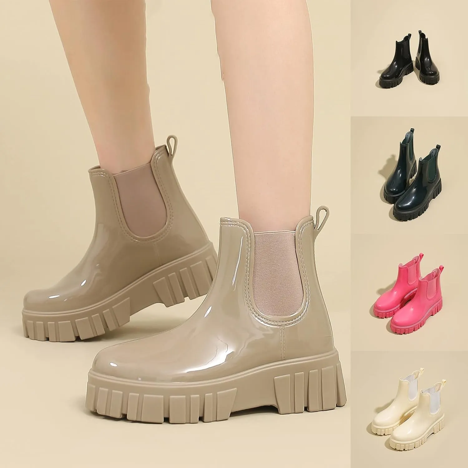 Sandals for Womens Garden Water Boots Unisex Rain Outdoor Ribber Yard Long Shoes Footwear