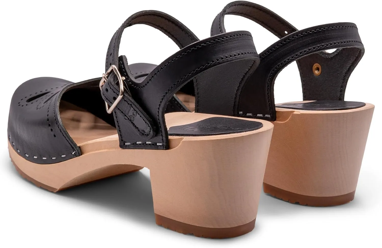 Sandgrens Handmade Swedish Wood Clogs for Women, High Heel Sandal | Copenhagen