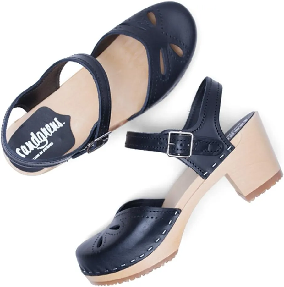 Sandgrens Handmade Swedish Wood Clogs for Women, High Heel Sandal | Copenhagen