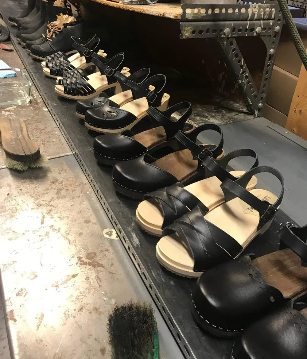 Sandgrens Handmade Swedish Wood Clogs for Women, High Heel Sandal | Copenhagen