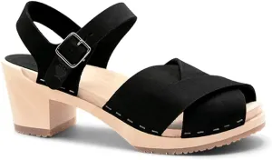 Sandgrens Handmade Swedish Wood Clogs for Women, High Heel Sandal | Monroe