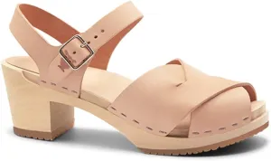 Sandgrens Handmade Swedish Wood Clogs for Women, High Heel Sandal | Monroe