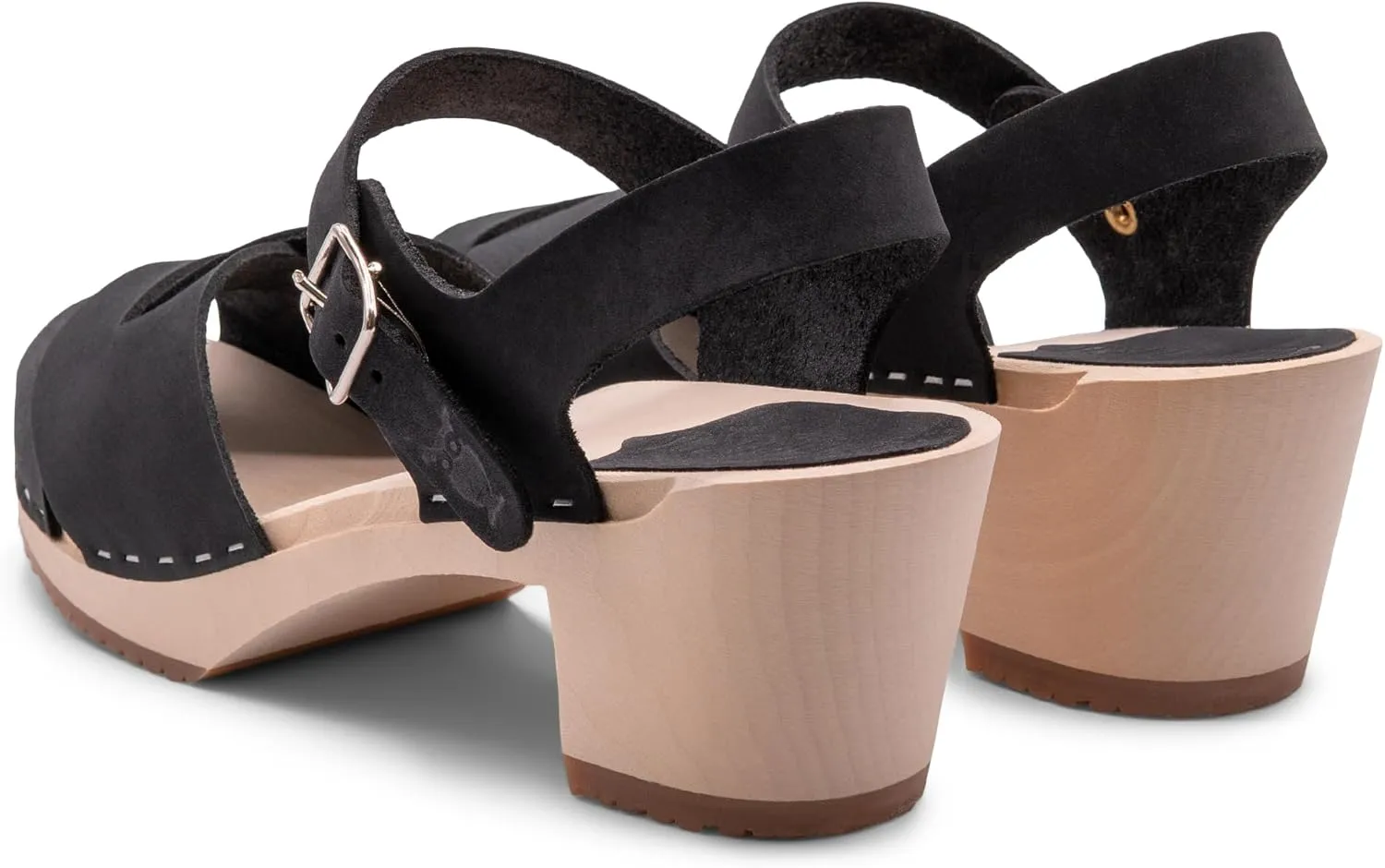 Sandgrens Handmade Swedish Wood Clogs for Women, High Heel Sandal | Monroe
