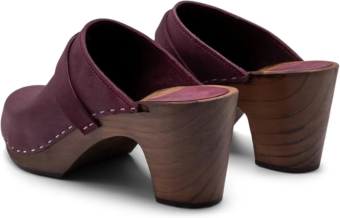 Sandgrens Handmade Swedish Wood Clogs for Women, High Rise Mule | Maya