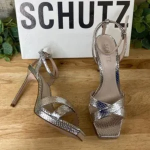 Schutz  Ava Rose High-Heel Sandals Silver 7