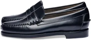 Sebago Women's Classic Dan Leather Penny Loafers – Hand-Sewn Slip-On Moccasins with Leather Sole & Timeless Design, Black - 11 Regular