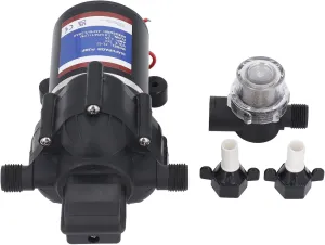 Self Priming Water Pump 45 PSI, 2.9 GPM, Low Noise, Copper Motor, Run Dry Capability, For RV, Boat, Household, Multi Use Liquid Circulation (24V)