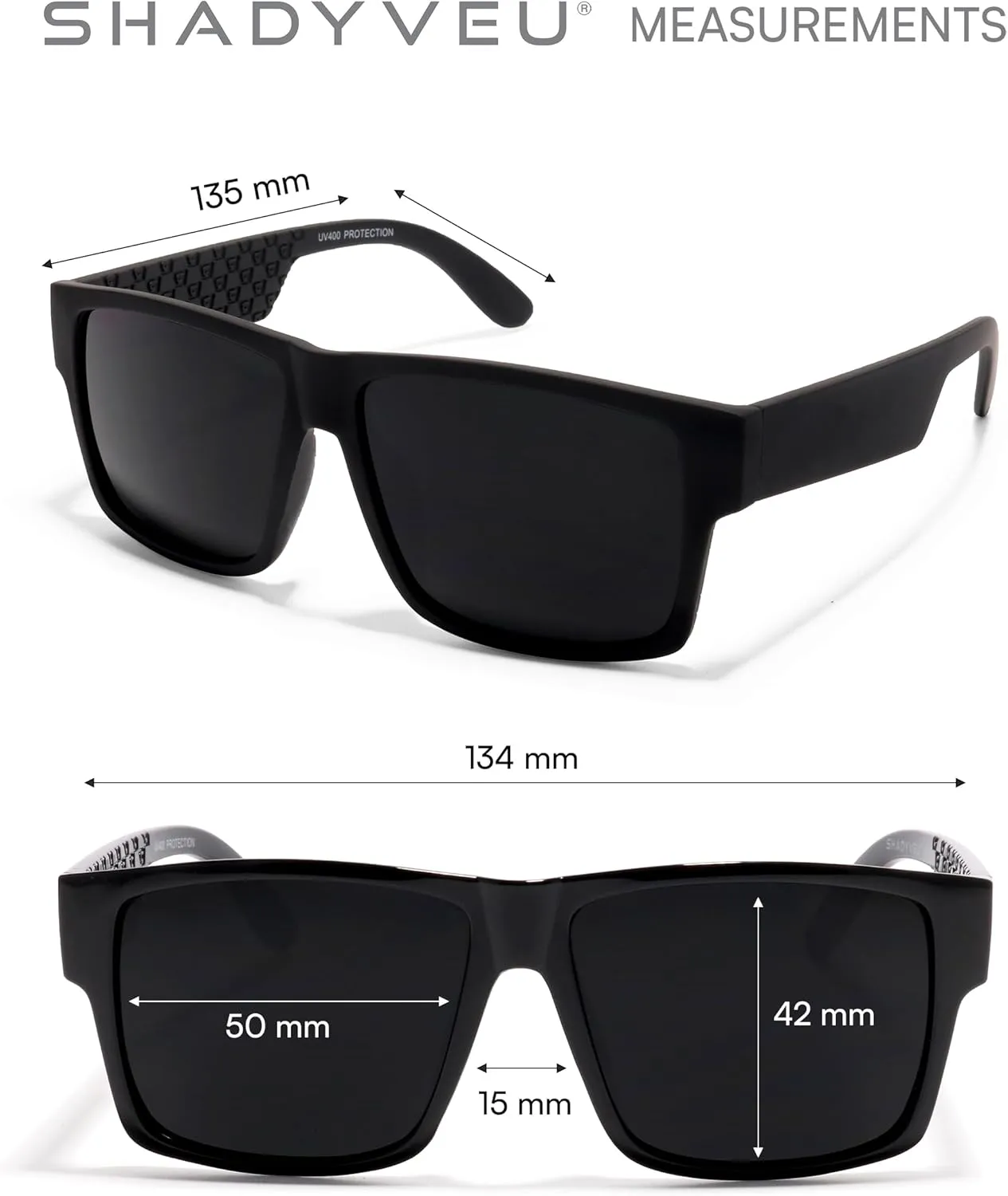 ShadyVEU Super Extremely Dark Classic Square Retro Flat Top 80's UV400 Eazy E Sunglasses