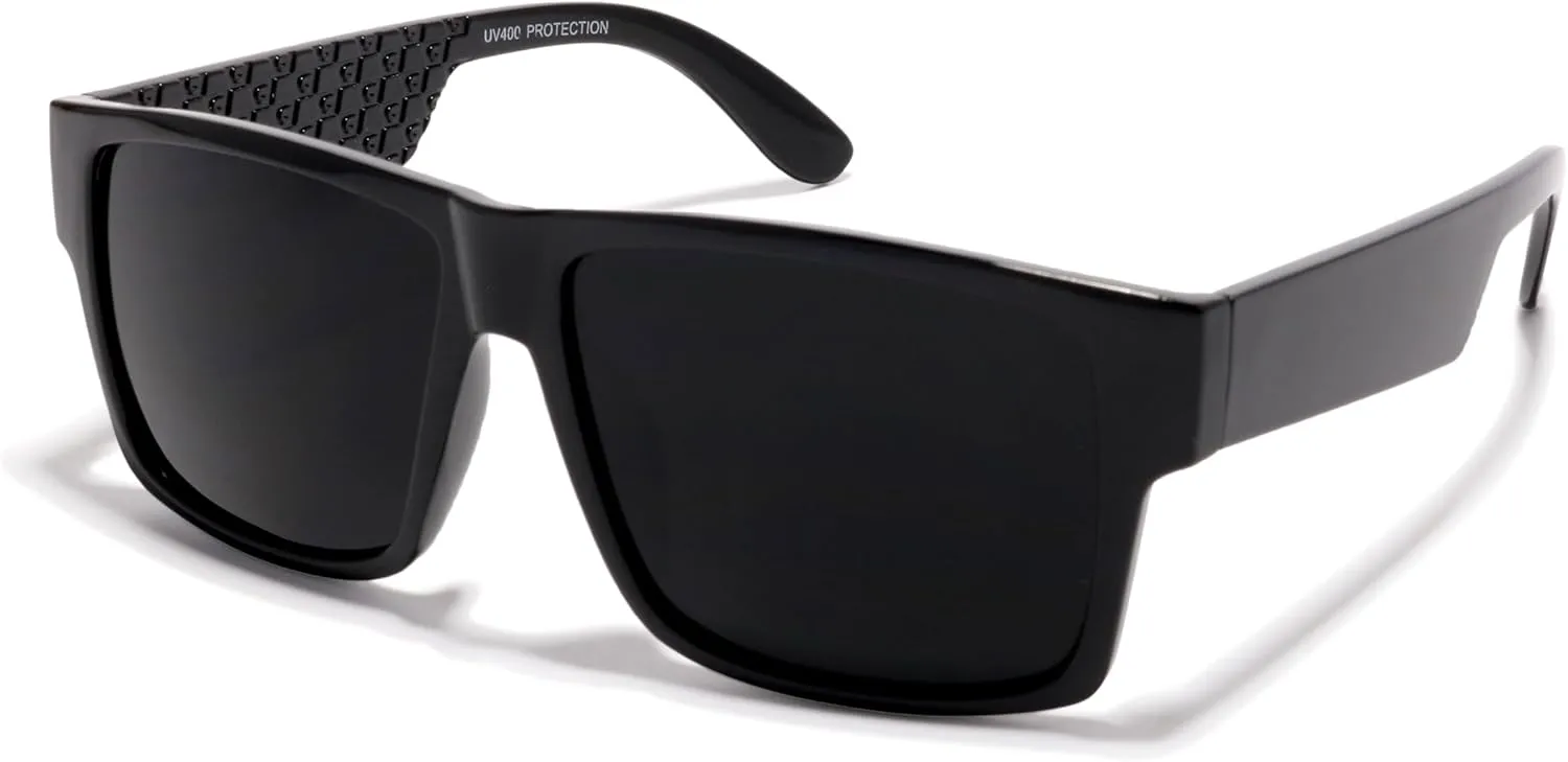 ShadyVEU Super Extremely Dark Classic Square Retro Flat Top 80's UV400 Eazy E Sunglasses