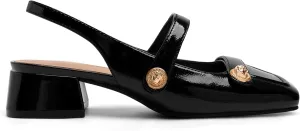 Slingback Mary Jane Heels for Women Low Block Heel Closed Square Toe Pump Shoes Heels Classic Daily Office Dressy Shoes