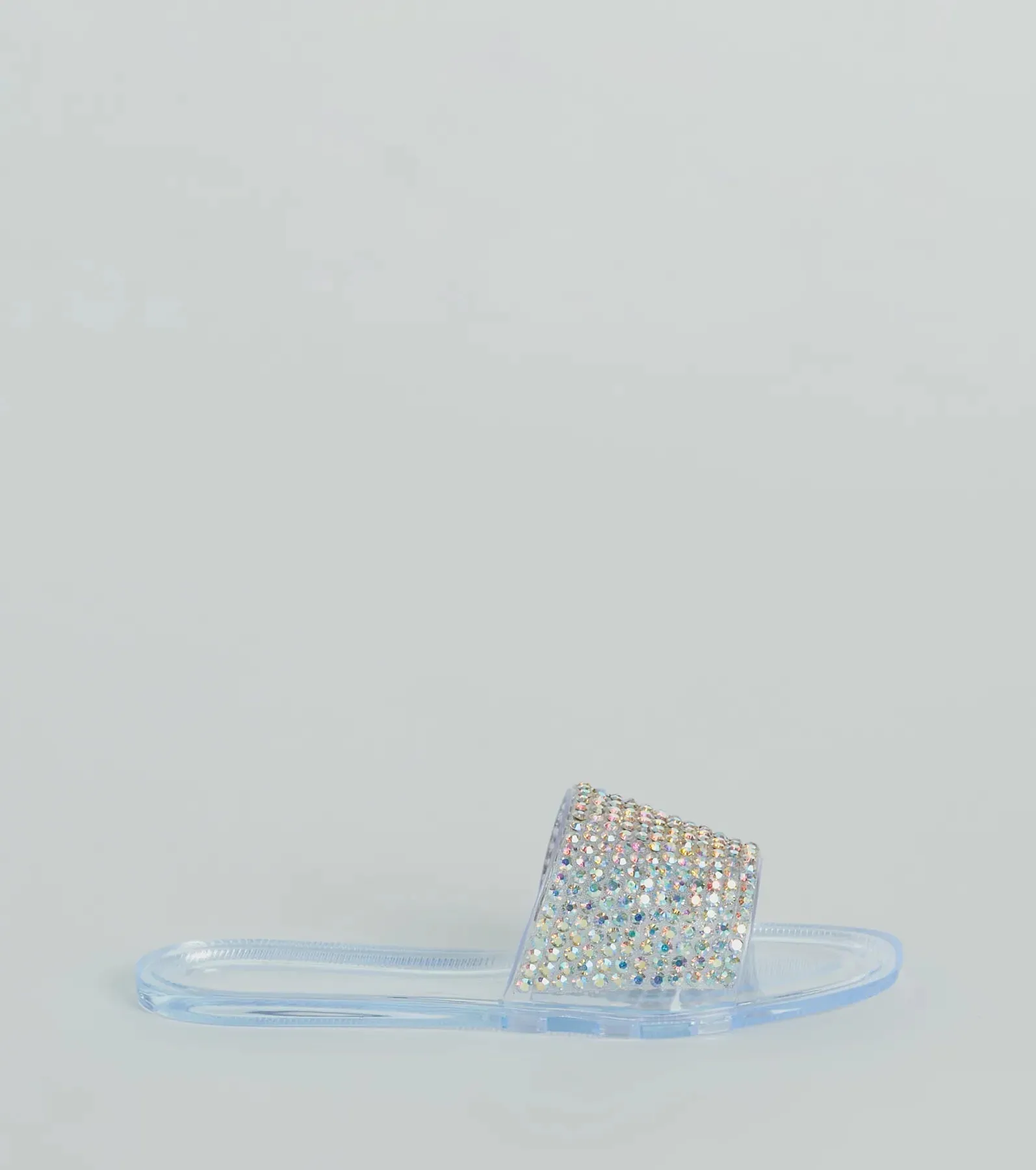 Slip Into Luxury Rhinestone Flat Jelly Sandals
