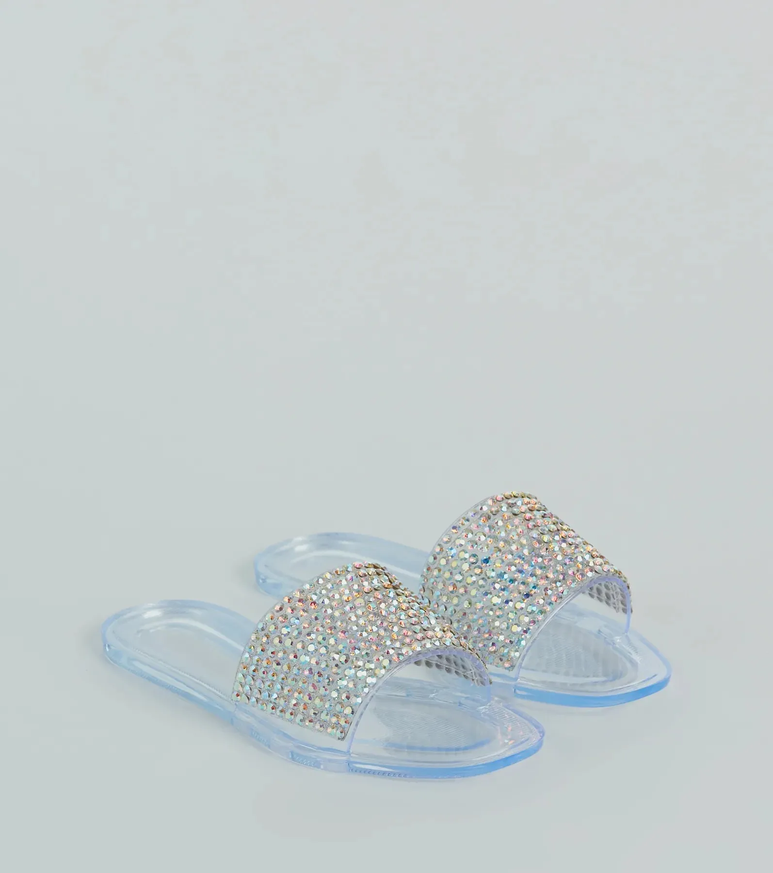 Slip Into Luxury Rhinestone Flat Jelly Sandals