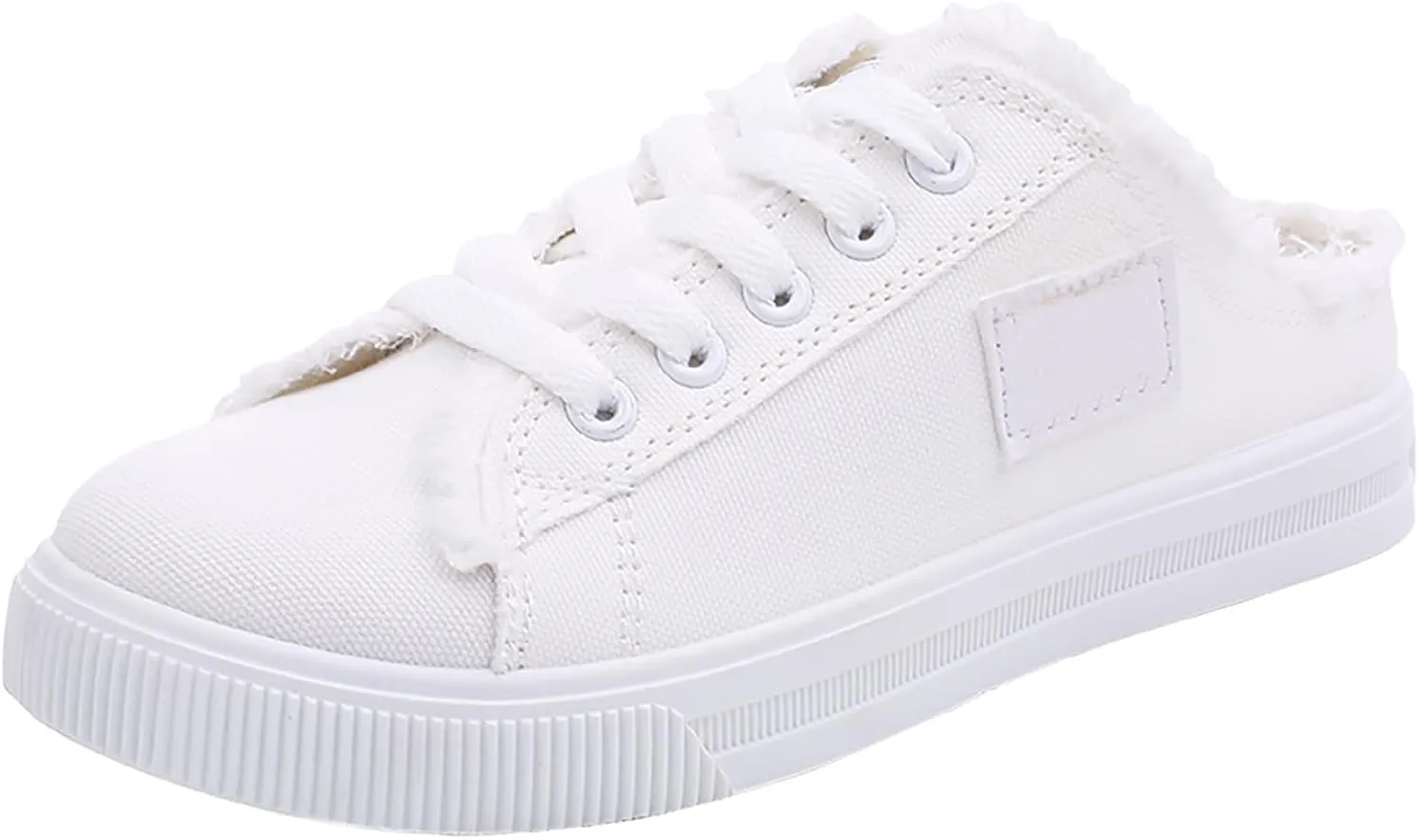 Slip On Shoes for Women Women's Mules & Clogs Canvas Sneakers Fashion Comfortable Mules Womens Non Slip Loafers Casual Backless Shoes Workout Flat Lightweight Sneakers