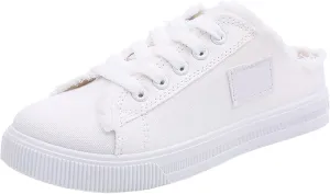 Slip On Shoes for Women Women's Mules & Clogs Canvas Sneakers Fashion Comfortable Mules Womens Non Slip Loafers Casual Backless Shoes Workout Flat Lightweight Sneakers