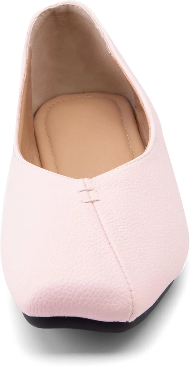 Square Toe Flat Women Slip On Comfortable Ballet Dolly Shoes