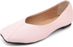 Square Toe Flat Women Slip On Comfortable Ballet Dolly Shoes