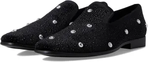 Stacy Adams Men's Spangle Rhinestone Slip On Loafer, Black/Silver, 8