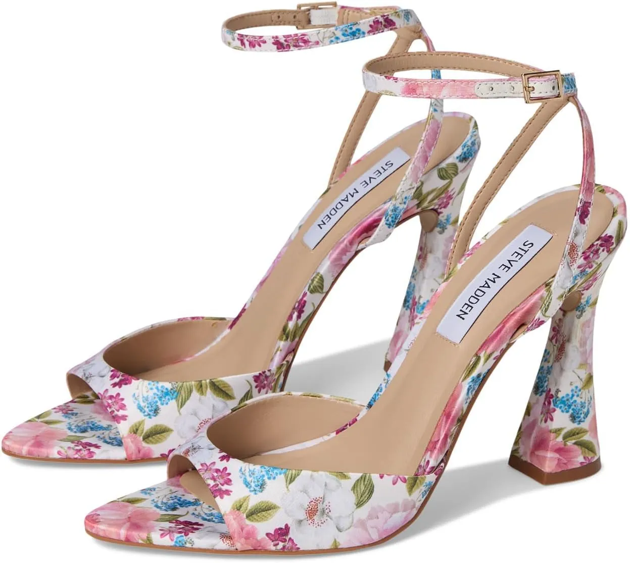 Steve Madden Women's Beki Heeled Sandal, Floral Multi, 9