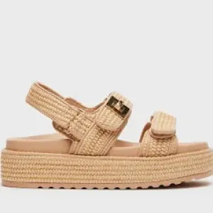 Steve Madden Women's BIGMONA Natural Raffia Platform Sandal