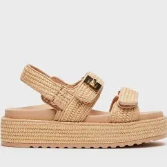 Steve Madden Women's BIGMONA Natural Raffia Platform Sandal