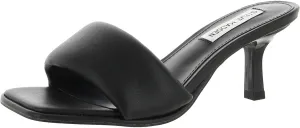 Steve Madden Womens Snazzy Faux Leather Mule Kitten Heels