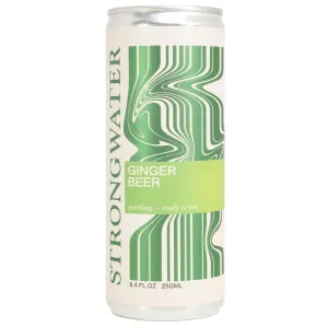 Strongwater Sparkling Ginger Beer - 12 Pack Cans (8.4 Fl Oz Each) - Premium Craft Cocktail Mixer Made with Filtered Rocky Mountain Water & Ginger Root - Real Cane Sugar, No Artificial Flavors
