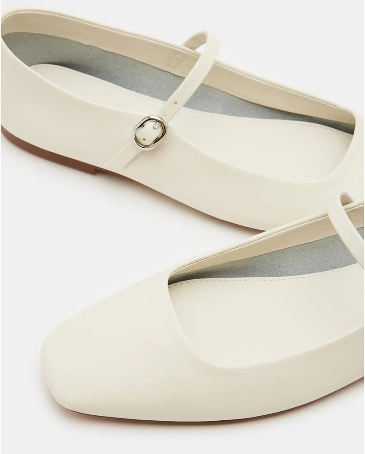 Suede Leather Ballet Flats Shoes for Women Cute Square Toe Slip On Mary Jane Flats Comfy Ballerina Flat Shoes Causal Daily Shoes with Strap