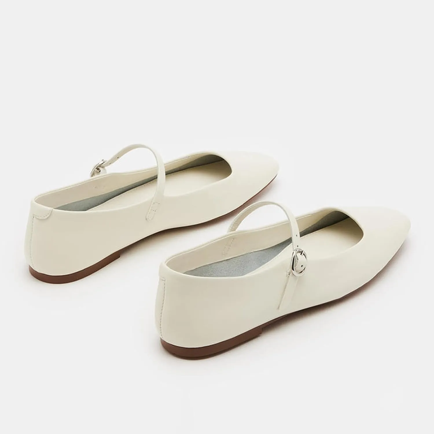 Suede Leather Ballet Flats Shoes for Women Cute Square Toe Slip On Mary Jane Flats Comfy Ballerina Flat Shoes Causal Daily Shoes with Strap
