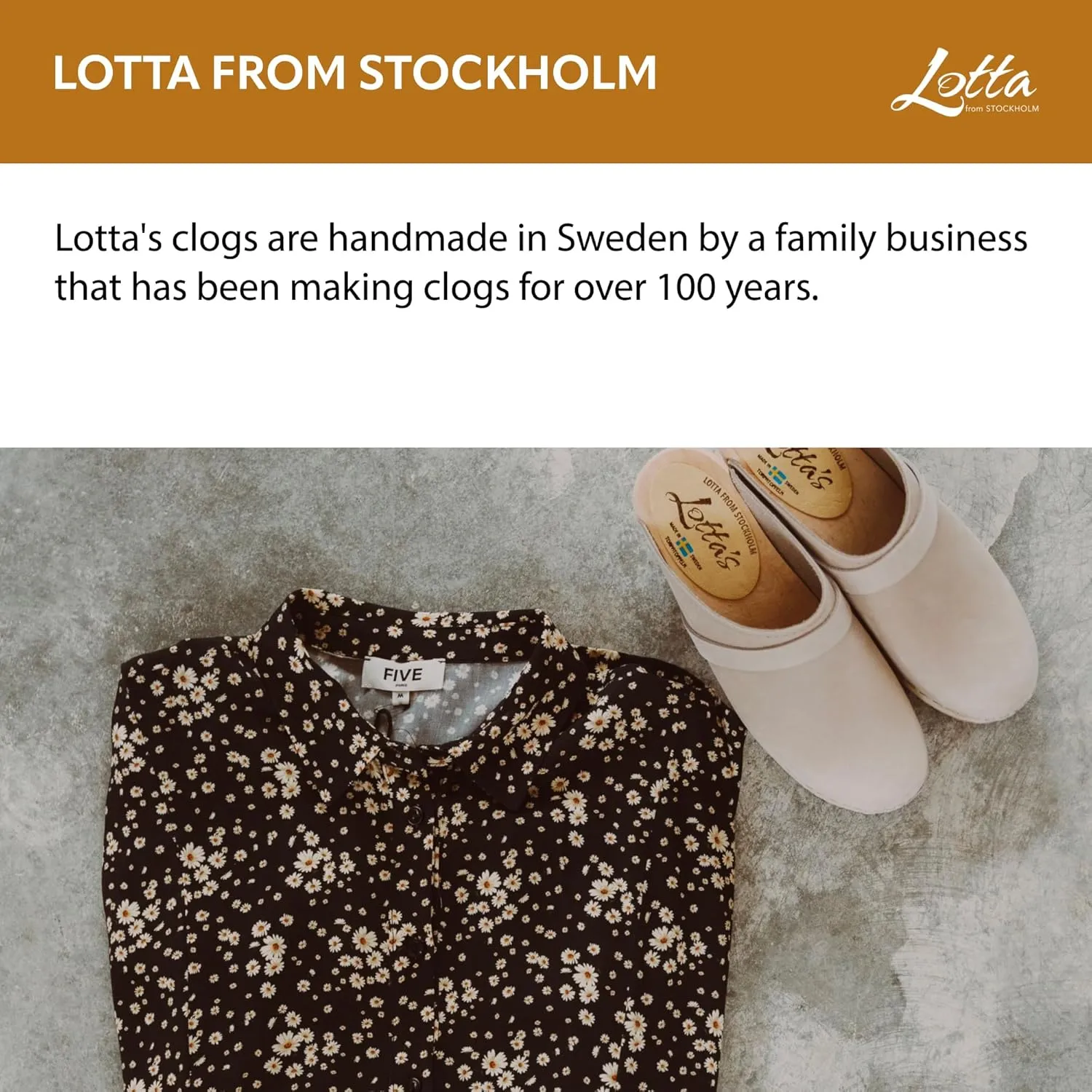 Swedish Classic Clog Mule for Women | Low Heel Slip-on Wooden Clogs Handmade in Sweden from Alder Wood Base and Oiled Nubuck Leather I Oatmeal