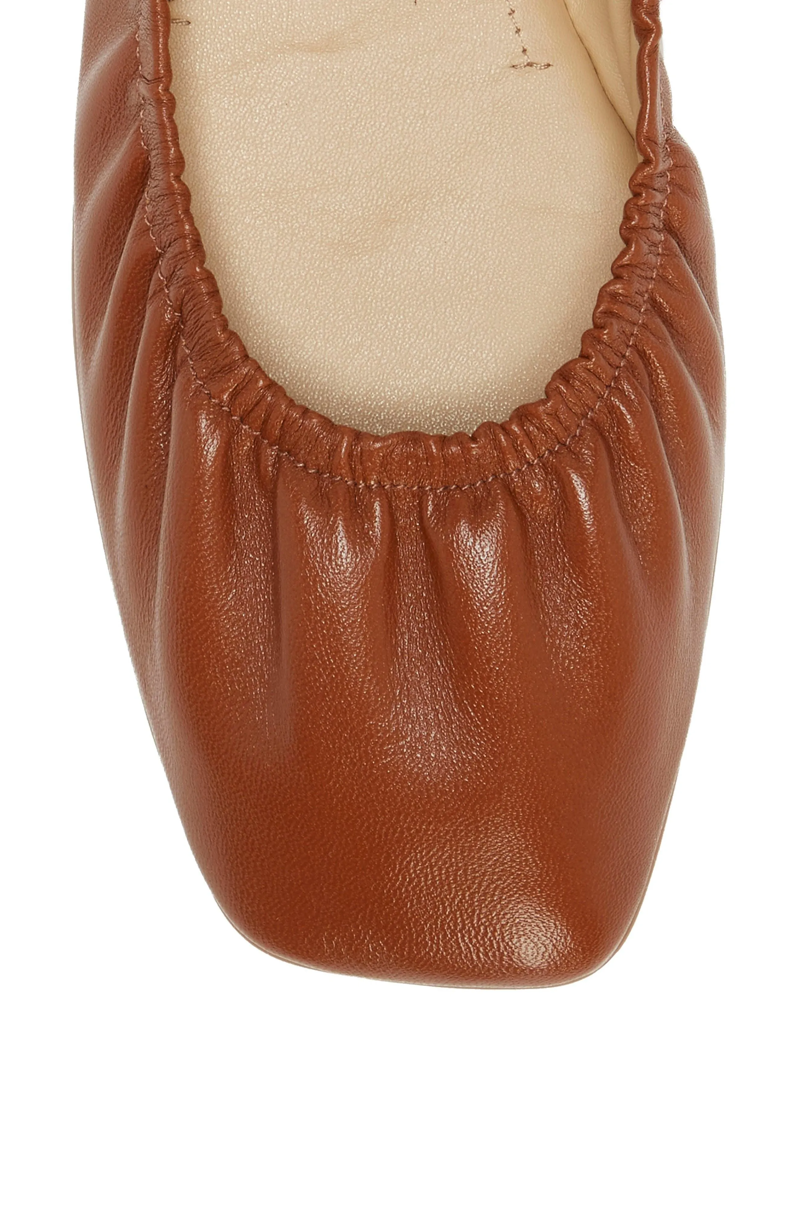 Tan Caramel Square Slip-On Warm Leather Vince Flat Camuto Toe Big ticket savings Breliss Ballet Premium