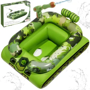 Tank Pool Floats Kids Inflatable Toddler Floaties Tank Pool Toys with Water Cannon Gun Swim Floaty Rafts Lake Beach Party Pool Toys for Boys Girls