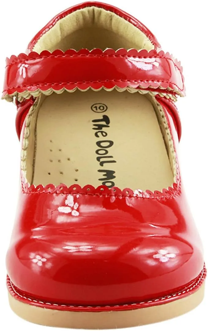 The Doll Maker Red Patent Mary Jane Glitter Ballet Flat for Girls