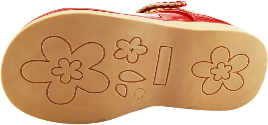 The Doll Maker Red Patent Mary Jane Glitter Ballet Flat for Girls
