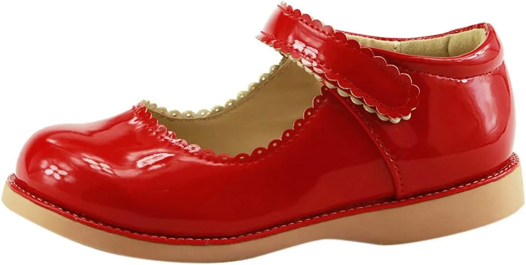 The Doll Maker Red Patent Mary Jane Glitter Ballet Flat for Girls