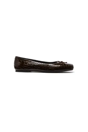 THERAPY Laine Ballet Flat Chocolate Croc